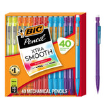 BIC Xtra-Smooth Pastel Mechanical Pencils – Distraction-Free Test Prep Set for Standardized Exams, 40-Count
