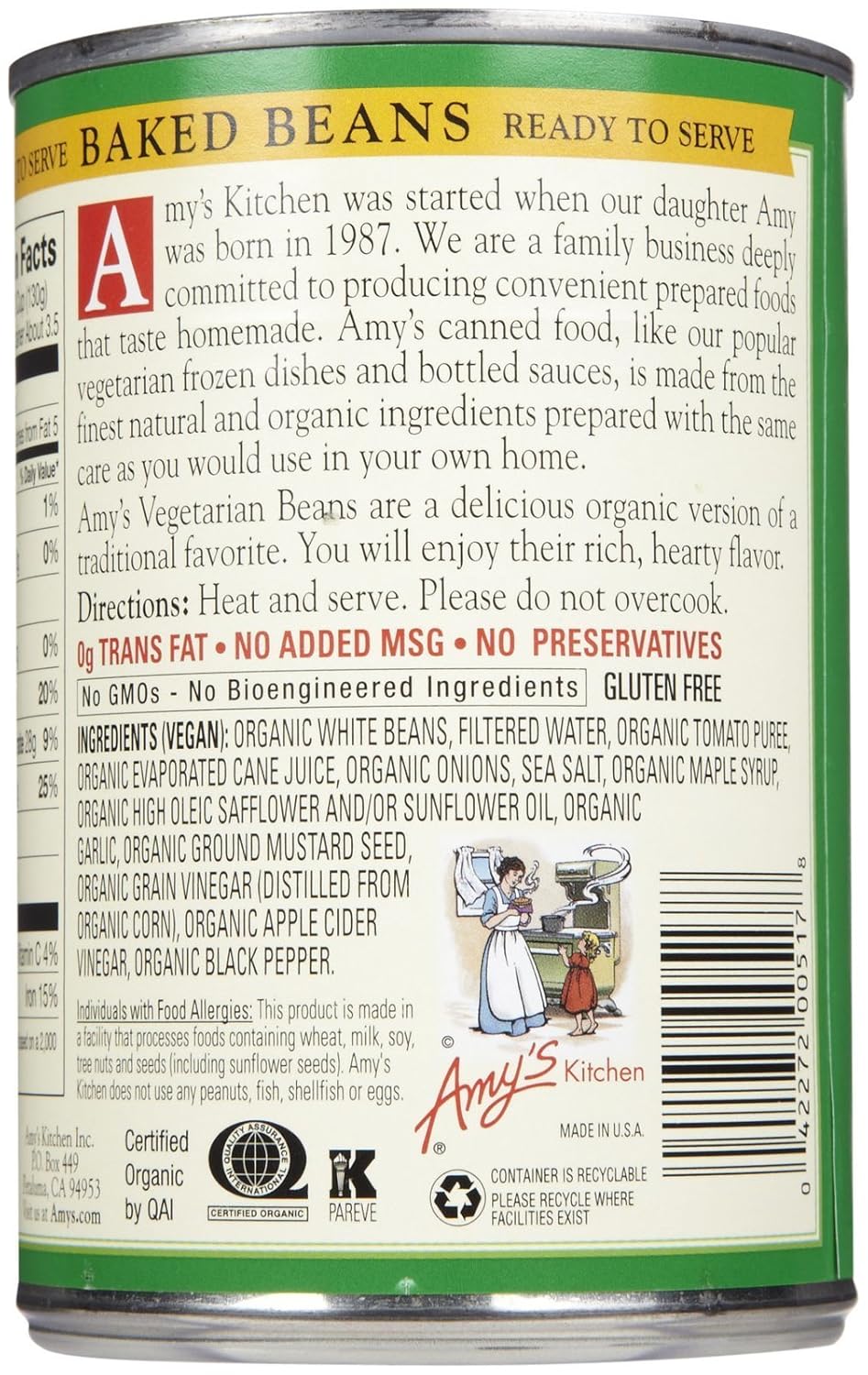 no hydrogenated fats, no high fructose corn syrup, no bleached or bromated flour