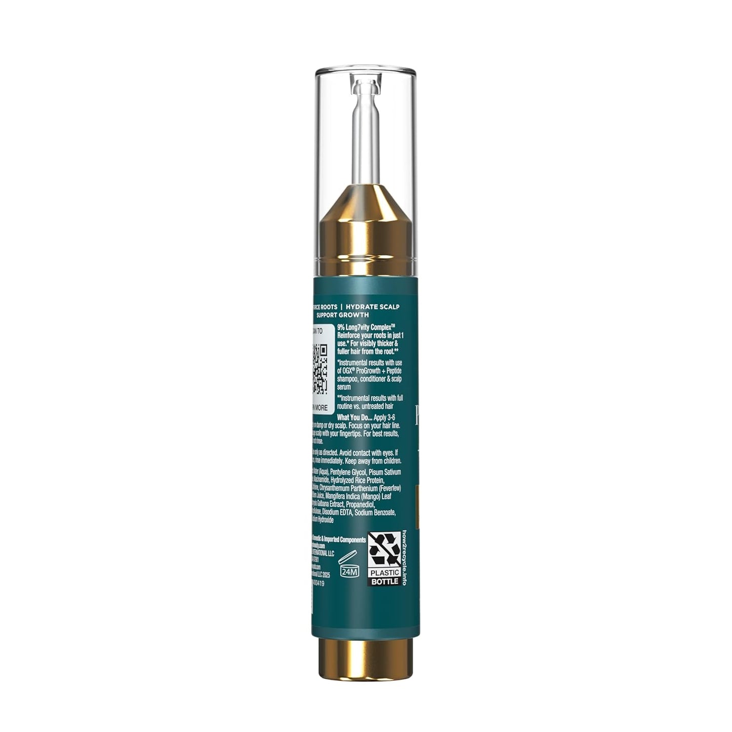 OGX ProGrowth + Peptide Scalp Serum – Elevated At-Home Spa Experience, 9% Peptide Complex Scalp Elixir