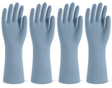 Birthday Gift for Busy Homemakers, 4 Pairs Reusable Natural Rubber Dishwashing Gloves with Non-Slip Grip and Color-Coded Cleaning Zones