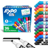 EXPO Whiteboard Markers, Low Odor Alcohol Ink, 36 Count Safe for Long Meetings and Daily Use