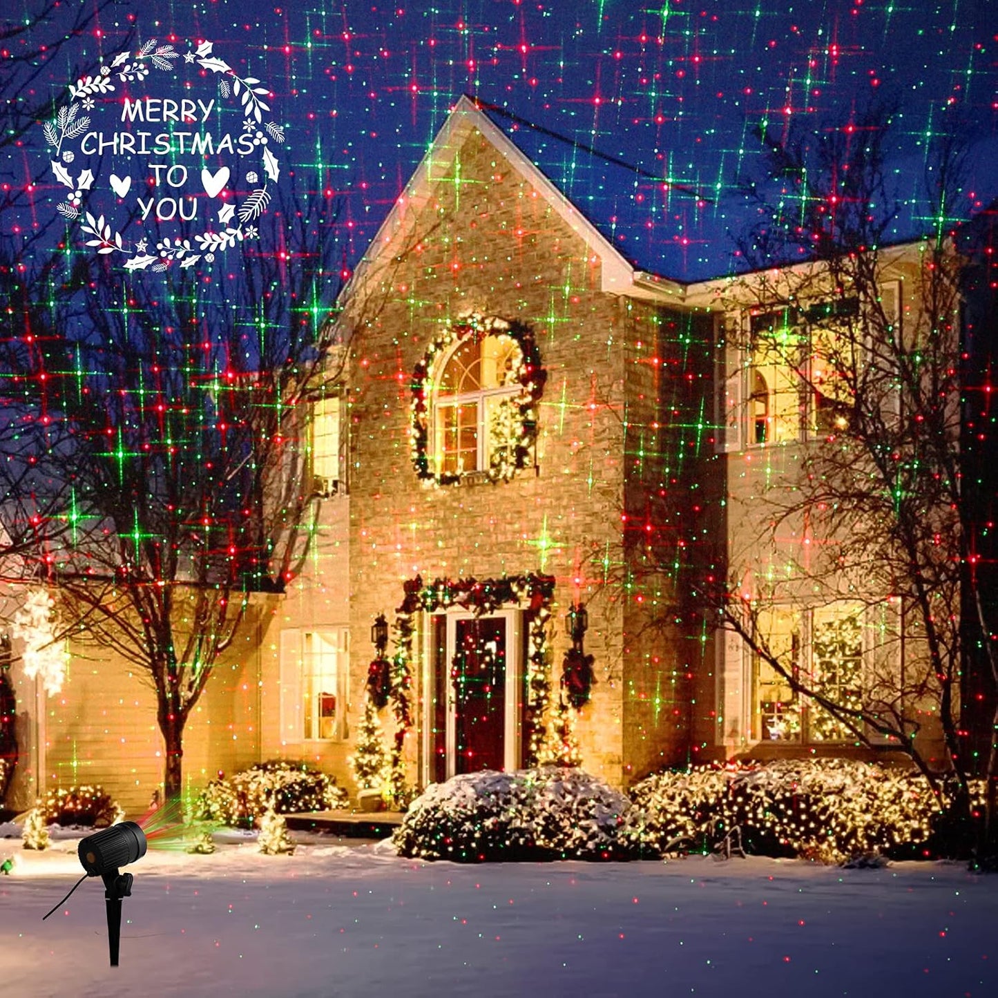 Outdoor Laser Lights Christmas Projector – Portable Star Pattern Landscape Light for Backyard Camping and Outdoor Dining, 6h Timer