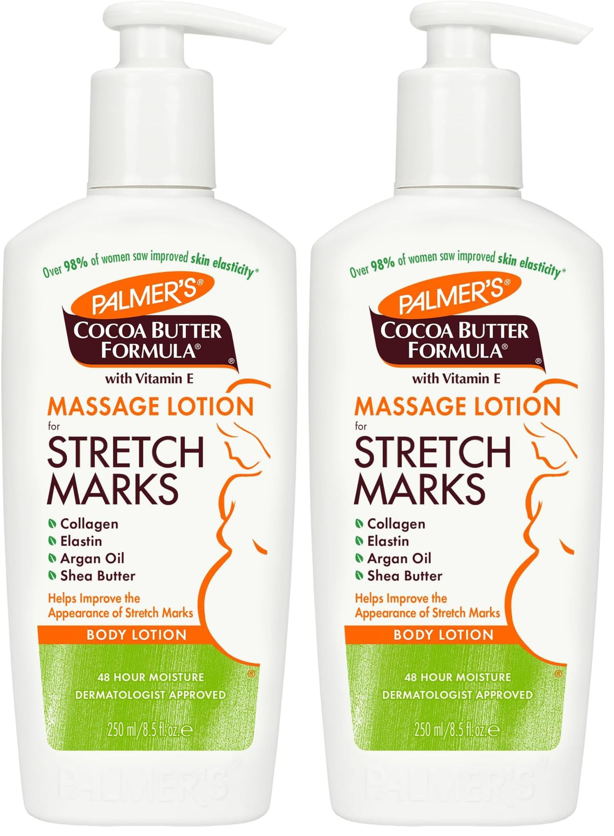 Palmer's Cocoa Butter Formula Massage Lotion with Collagen and Elastin | For Stretch Marks | Pregnancy Skin Care | With Argan Oil and Shea Butter | 8.5 oz Pack of 2