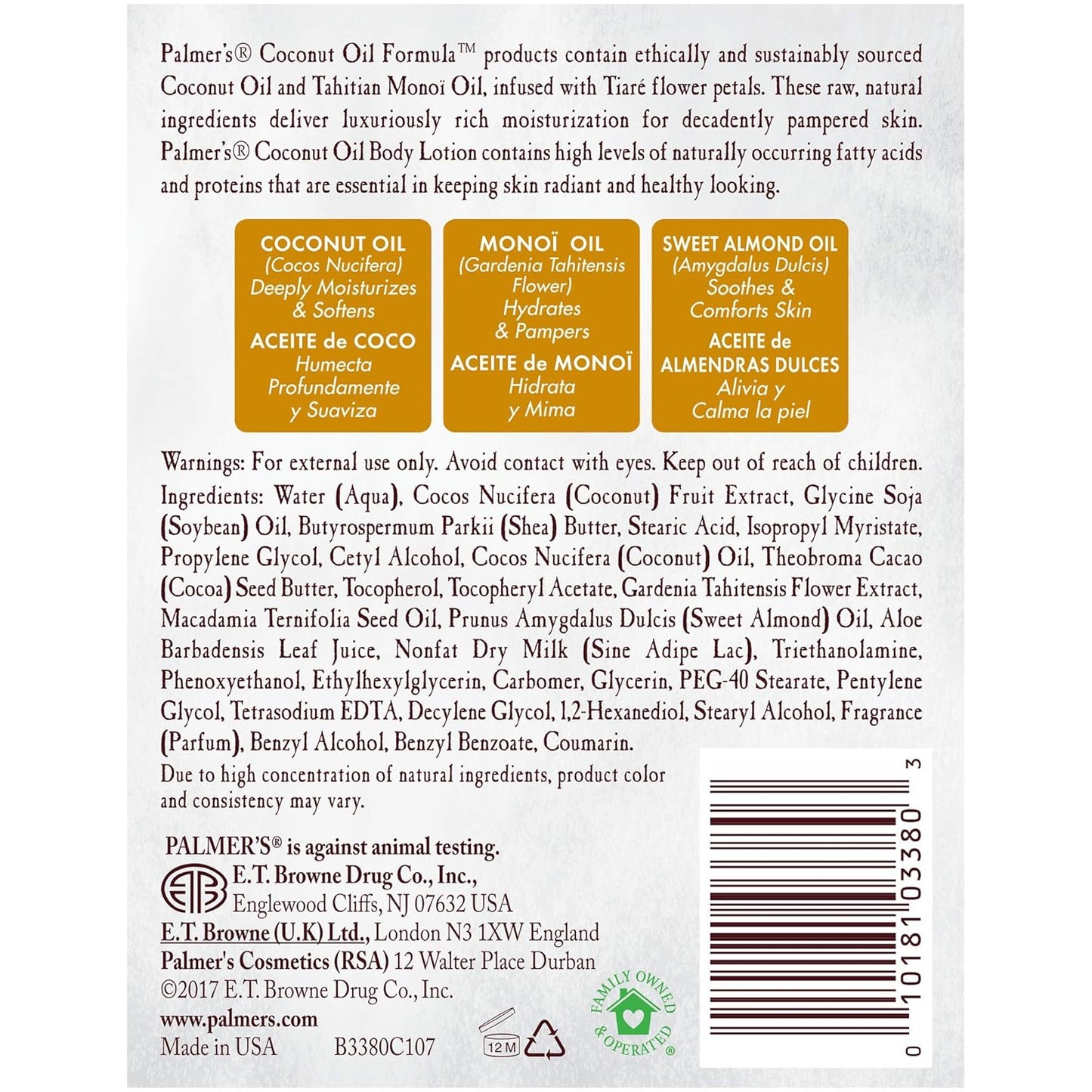 Palmer's Coconut Oil Body Lotion – 48-Hour Hydration for Your Evening Self-Care Ritual, 33.8 fl oz Pump