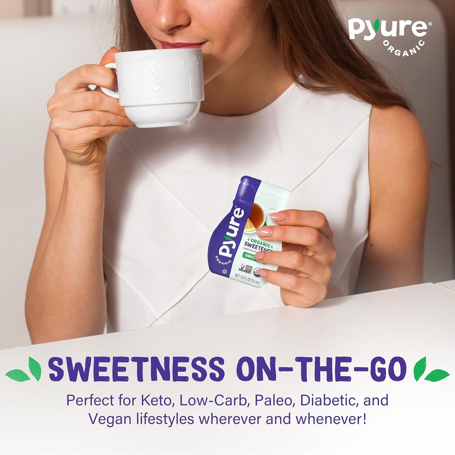 Pyure Organic Liquid Stevia – Sugar Free Sweetener Safe for Diabetics and Low Carb Diets