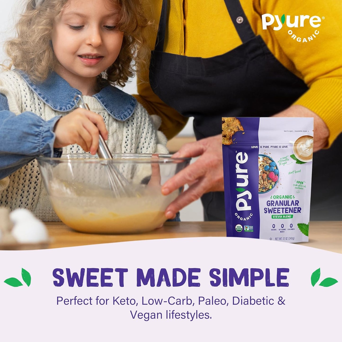 Pyure Organic Stevia Blend – Daily Wellness Sweetener for Mindful Coffee and Tea Rituals