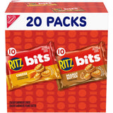 RITZ Bits Mini Cheese & PB Sandwich Crackers – Commuter Snack for the Daily Drive, 20 Single-Serve Bags