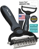 Maxpower Planet Pet Grooming Rake – Skin-Safe Undercoat Brush with Rounded Stainless Teeth, No Scratching