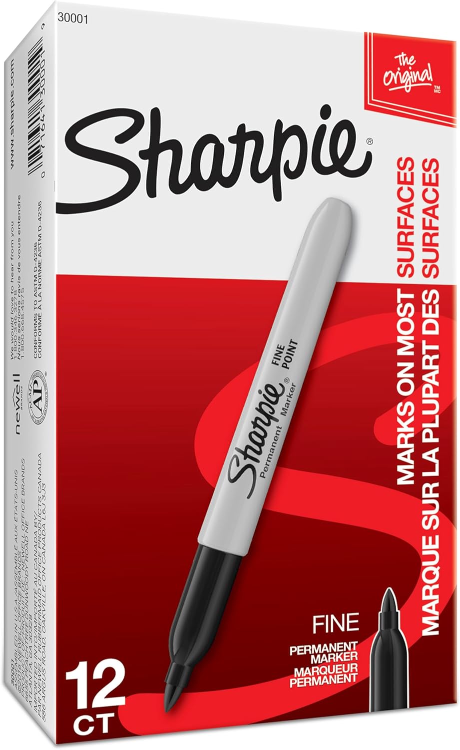 Sharpie Permanent Markers Fine Tip Black 12 Count for Home Office and Mailroom Document Labeling