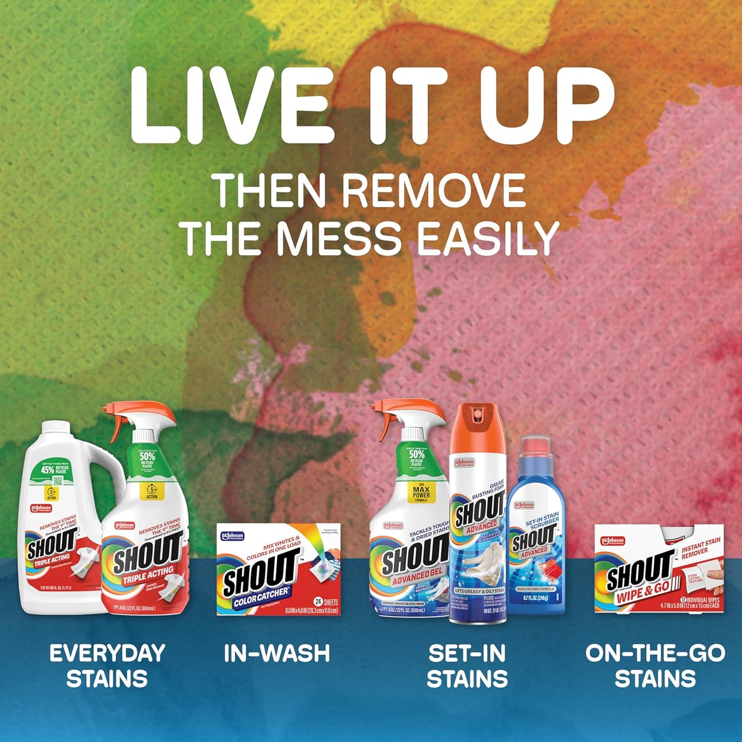 Shout Advanced Gel Stain Remover for Working Professionals, Fast Stain Stick for Makeup Transfer on Blouses, Ties, and Button-Down Shirts