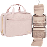 NISHEL Hanging Travel Toiletry Bag for Women, Thoughtful Gift for Frequent Flyers, Medium Pink