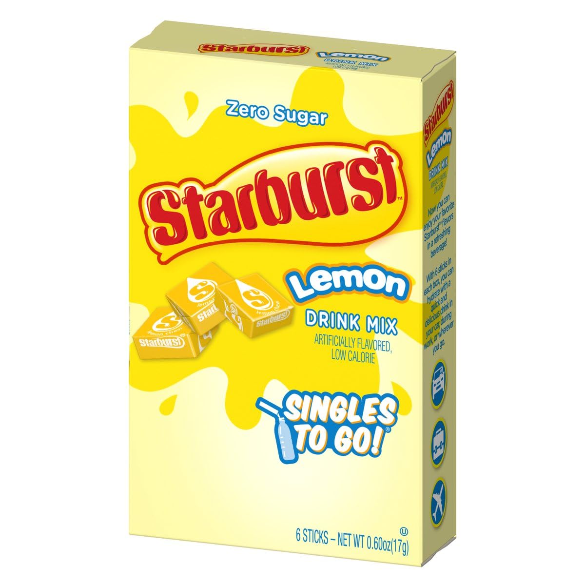 Starburst Singles To Go Sugar Free Drink Mix – Lightweight Hydration Packets for Hiking, Camping, and Travel Days