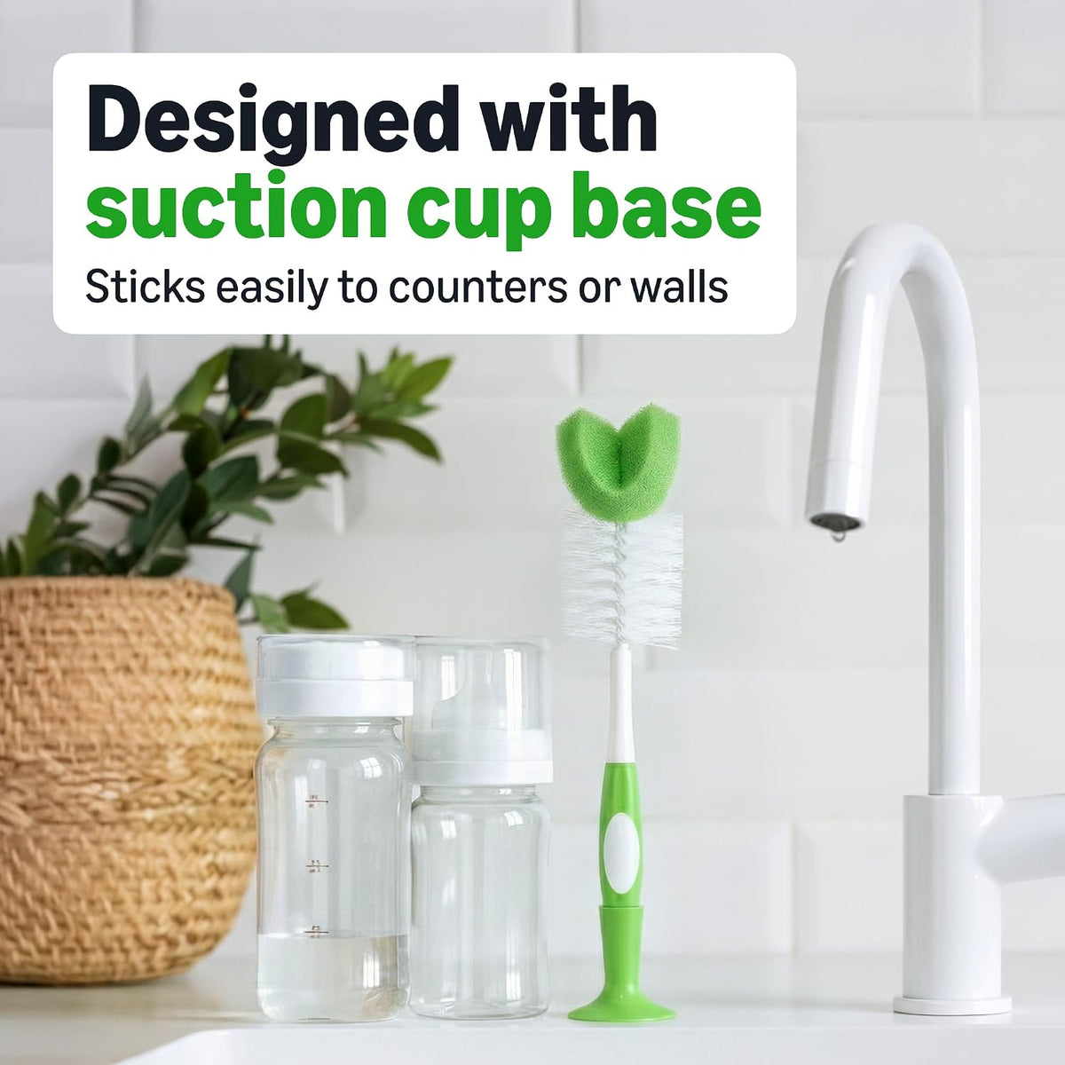 suction base for counter or wall-mounted storage