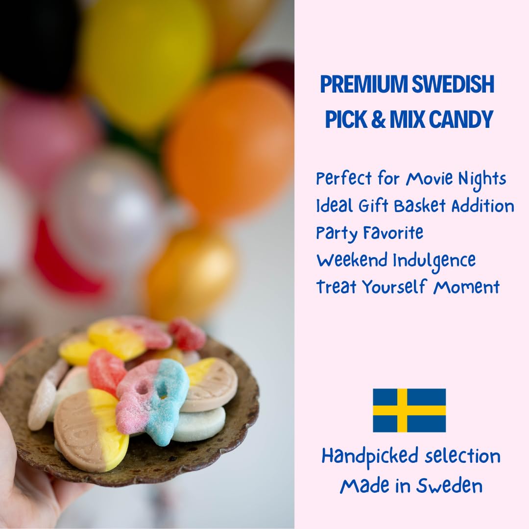 Swedish Candy Chef Lagom Mix - Kids Party Candy Bowl Treat, Family-Friendly Imported Swedish Sweets Ages 6+ 5oz