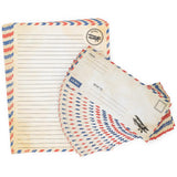 Airmail Letter Set – Craft Room Essential for Vintage Themed Invitation Makers, Double Sided Lined Sheets