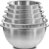 DUTZUN Mixing Bowls & Colander Set – Understated Neutral Finish for Modern Minimalist Kitchens