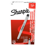 Sharpie Ultra Fine Permanent Markers for Kids' Homework and Art Projects, 12 Pack Black