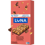 LUNA Bar Nutz Over Chocolate - Portable Plant Protein Bar for Hiking Pack, Trail & Active Adventures