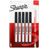 Sharpie Ultra Fine Point Permanent Markers Black 5 Pack – Streamlined Labeling Tool for Clutter-Free Storage and Filing Systems