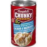 Campbell's Chunky Baked Potato with Cheddar & Bacon Bits – 18.8 Oz Office Desk Lunch for Busy Workdays