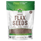 NOW Foods Organic Flax Seeds in Resealable Family-Safe Bag for Kitchens with Kids and Pets