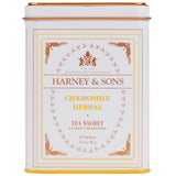 Harney & Sons Chamomile Herbal Tea – Bedtime Wind-Down Ritual for Stress Relief, Caffeine-Free Sachets in Classic Tin