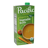 Pacific Foods Organic Vegetable Broth – Gluten-Free Family Soup Base for Sensitive Diets, 32 oz