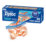 Ziploc Grip 'n Seal Pint Storage Bags, Uniform Single-Serving Portion Control for Organized Meal Prep, 12 Pack