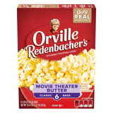 Orville Redenbacher's Movie Theater Butter Popcorn – Portable Microwave Snack for Camping Trips and Patio Movie Nights, 6-Pack