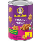Annie's Organic All Stars Canned Pasta – Non-GMO Pantry Staple for Mindful Home Cooking, 15 oz Star Pasta in Tomato and Cheese Sauce