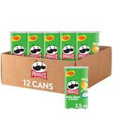 Pringles Sour Cream and Onion Chips, 2.5 oz Resealable Cans, Grab N Go Desk Snack for Between-Meeting Cravings