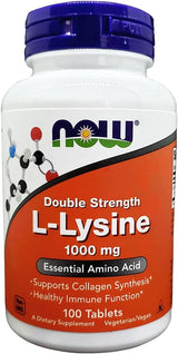 NOW Foods L-Lysine 1,000 mg – Travel-Friendly Amino Acid for Trips, Camps, and Weekends Away