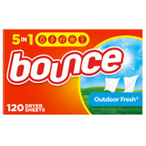 Bounce Outdoor Fresh Dryer Sheets for Family Laundry with Babies and Toddlers, Gentle Scent for Nursery Linens, 240 Count