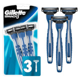 Gillette Mach3 Disposable Razors for Men, 3 Count Practical Gift for Dad on Father's Day or His Birthday
