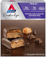 Atkins Endulge Chocolate Caramel Mousse Bar – Mindful Low-Carb Treat for Self-Care Nights, 1g Sugar, 5 Count
