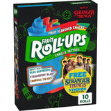 Fruit Roll-Ups Fruit Flavored Snacks Stranger Things Edition, Kids Party Snack Variety Box with Vitamin C, 10 Count