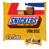 SNICKERS Crunchy Peanut Butter Squared Fun Size Candy for Front Porch Trick-or-Treat Night, Insulated Ship 11.5oz
