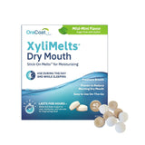 Oracoat XyliMelts – Simple Sugar-Free Dry Mouth Discs for a Clutter-Free Nightstand, 8-Hour Xylitol Relief, 40 Count, Mild Mint