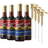Torani Strawberry Flavored Syrup 4-Pack - Portable Flavoring for Camping Trips Picnics and Outdoor Dining
