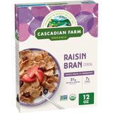 Cascadian Farm Organic Raisin Bran Cereal – No Sugar-Coated Raisins for Kids' Lunchbox Prep