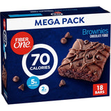 Fiber One Chocolate Fudge Brownies, 70 Calorie Lunch Box Snack Bars for School and After-School, 18 Count