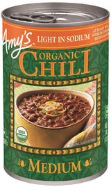 Amy's Light in Sodium Organic Medium Chili 14.7 oz – Kid Friendly Gluten Free Lunch for School Prep and Family Table