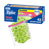 Ziploc Quart Food Storage Bags – Batch Cooking Portion Bags for Fridge and Freezer, Reusable Slider, 76 Count