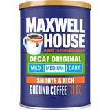 Maxwell House Decaf Original Medium Roast Ground Coffee – Pantry-Friendly Canister for Classic Kitchen Coffee Station Styling, 29.3 oz Canister