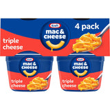 Kraft Triple Cheese Mac & Cheese Microwave Cups – Quick School Lunch Solution for Picky Kids, No Artificial Dyes