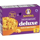Annie's Homegrown Creamy Deluxe Shells & Real Aged Cheddar – Organic Clean-Label Macaroni for Mindful Family Meals, 11 oz