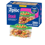Ziploc Snack Bags with EasyGuide Texture – BPA-Free Snack Bags for Kids Lunches and Playdates, 280 Count