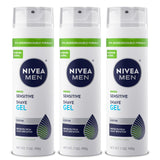 NIVEA MEN Sensitive Shave Gel – Soothing Wet Shave Experience for Sensitive Skin with Chamomile and Vitamin E, 7 Oz, 3 Pack