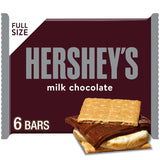 HERSHEY'S Milk Chocolate Bars – Camping Trip Essential for Campfire S'mores, 6 Full-Size Individually Wrapped Bars