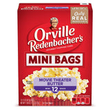Orville Redenbacher's Movie Theater Butter Popcorn Mini Bags – Pre-Portioned Nightly Snack for Weight Management Routines, 12 Single-Serve Bags